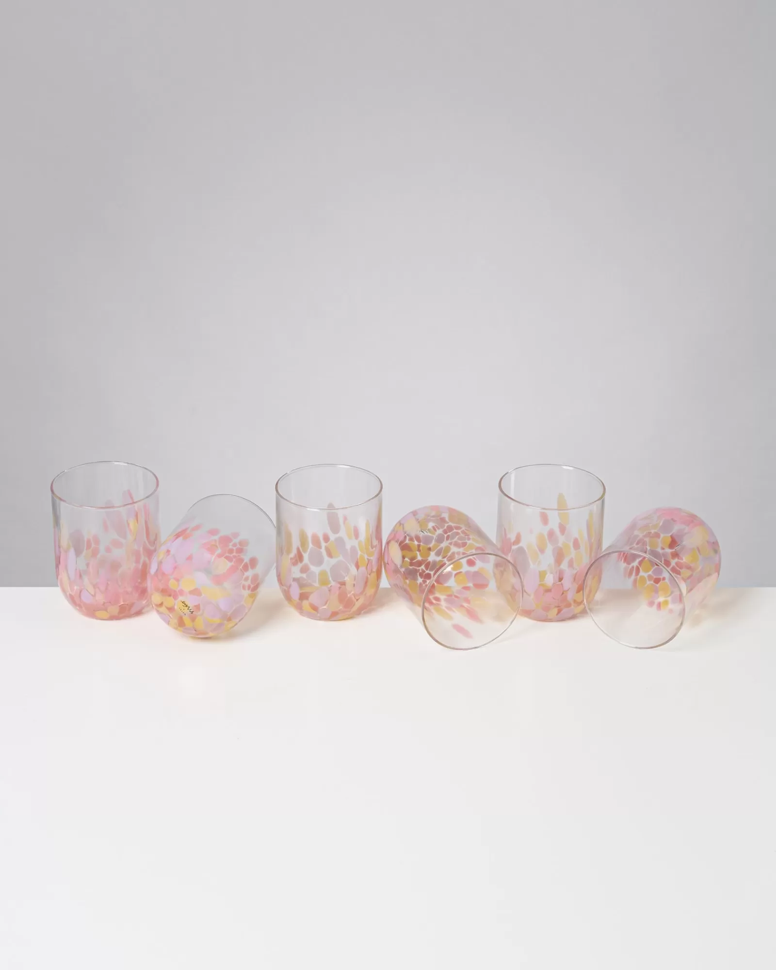Motel a Miio Alegria 6er Set Glas Groß drops rosa sand Best Sale