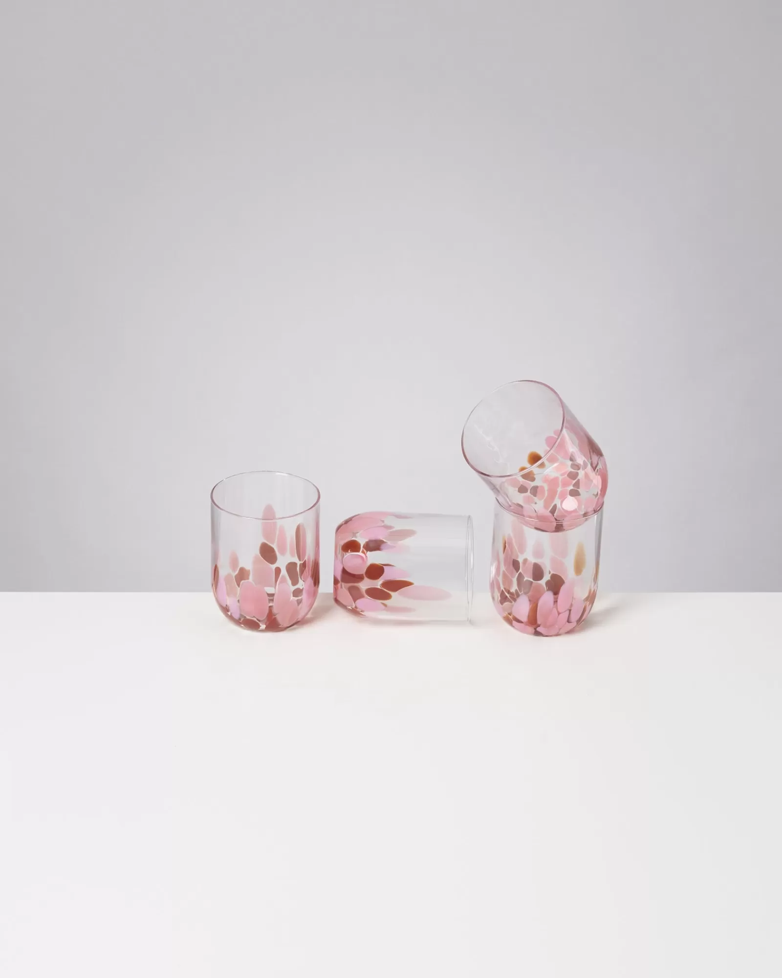 Motel a Miio Alegria Set Of 4 Glass Large drops amber pink New