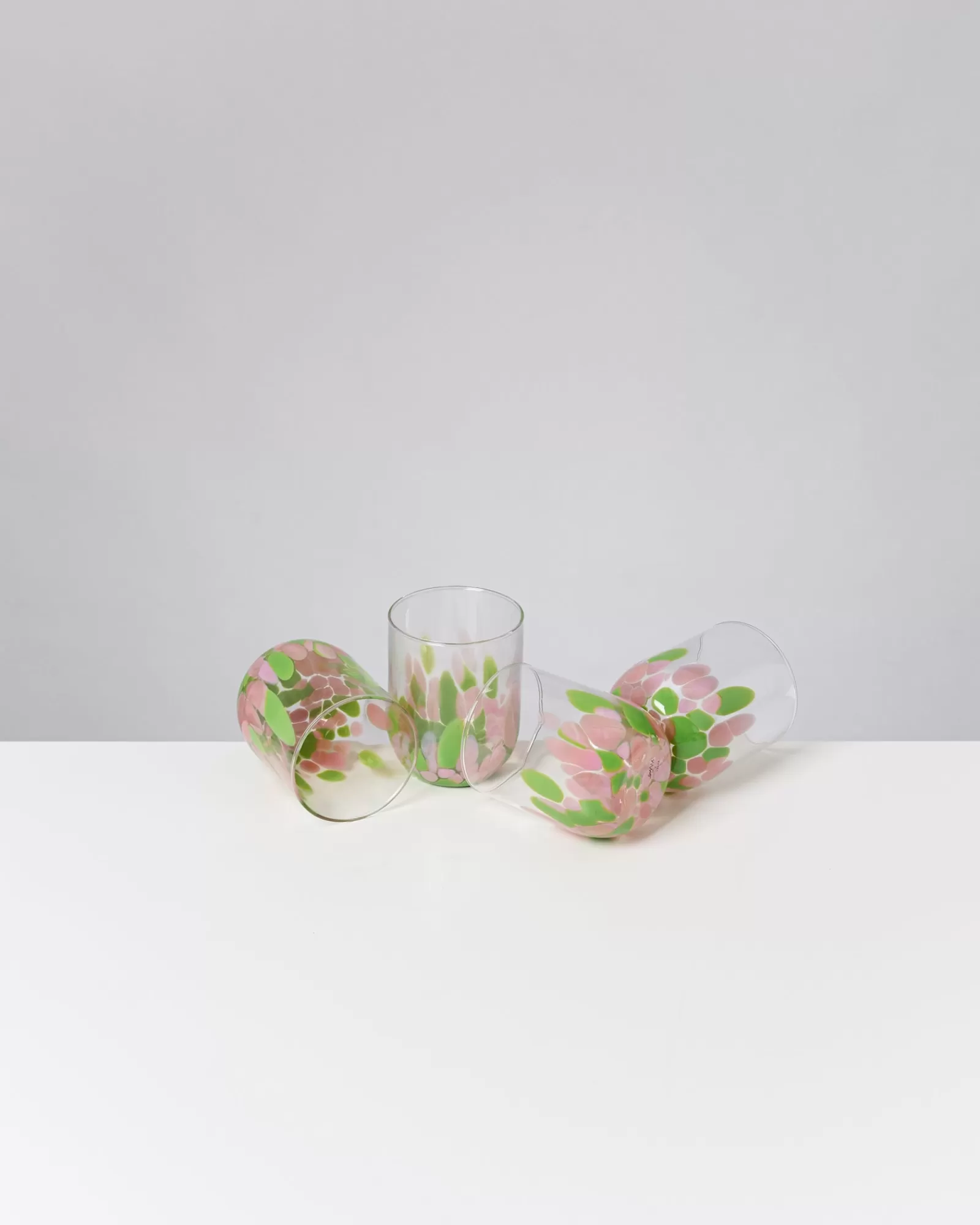 Motel a Miio Alegria Set Of 4 Glass Large Drops Pink Green drops rosa grün Flash Sale