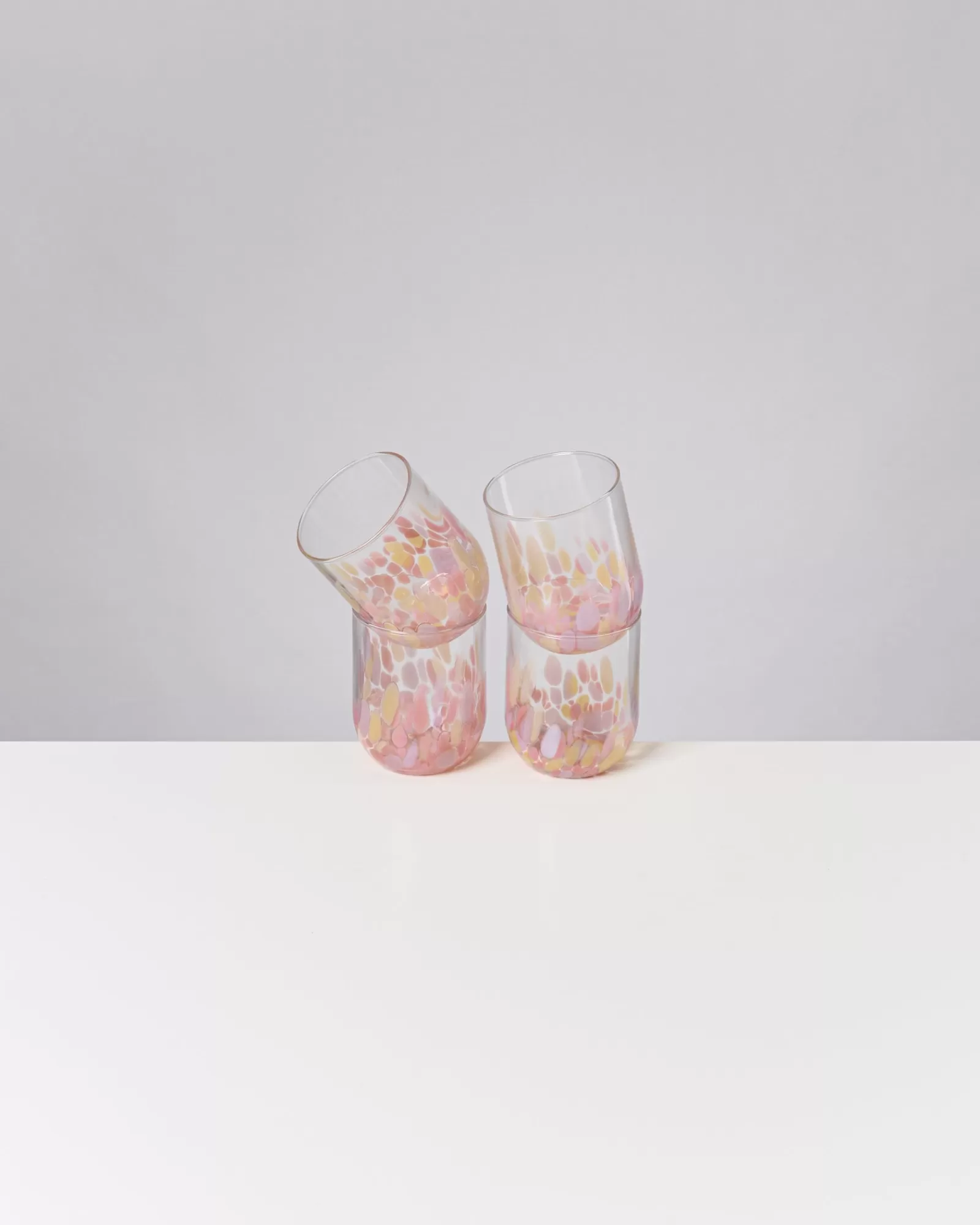 Motel a Miio Alegria Set Of 4 Glass Large drops pink sand Outlet