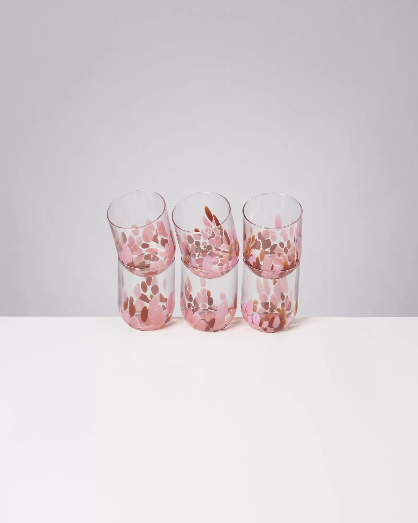 Motel a Miio Alegria Set Of 6 Glass Large drops amber pink Discount
