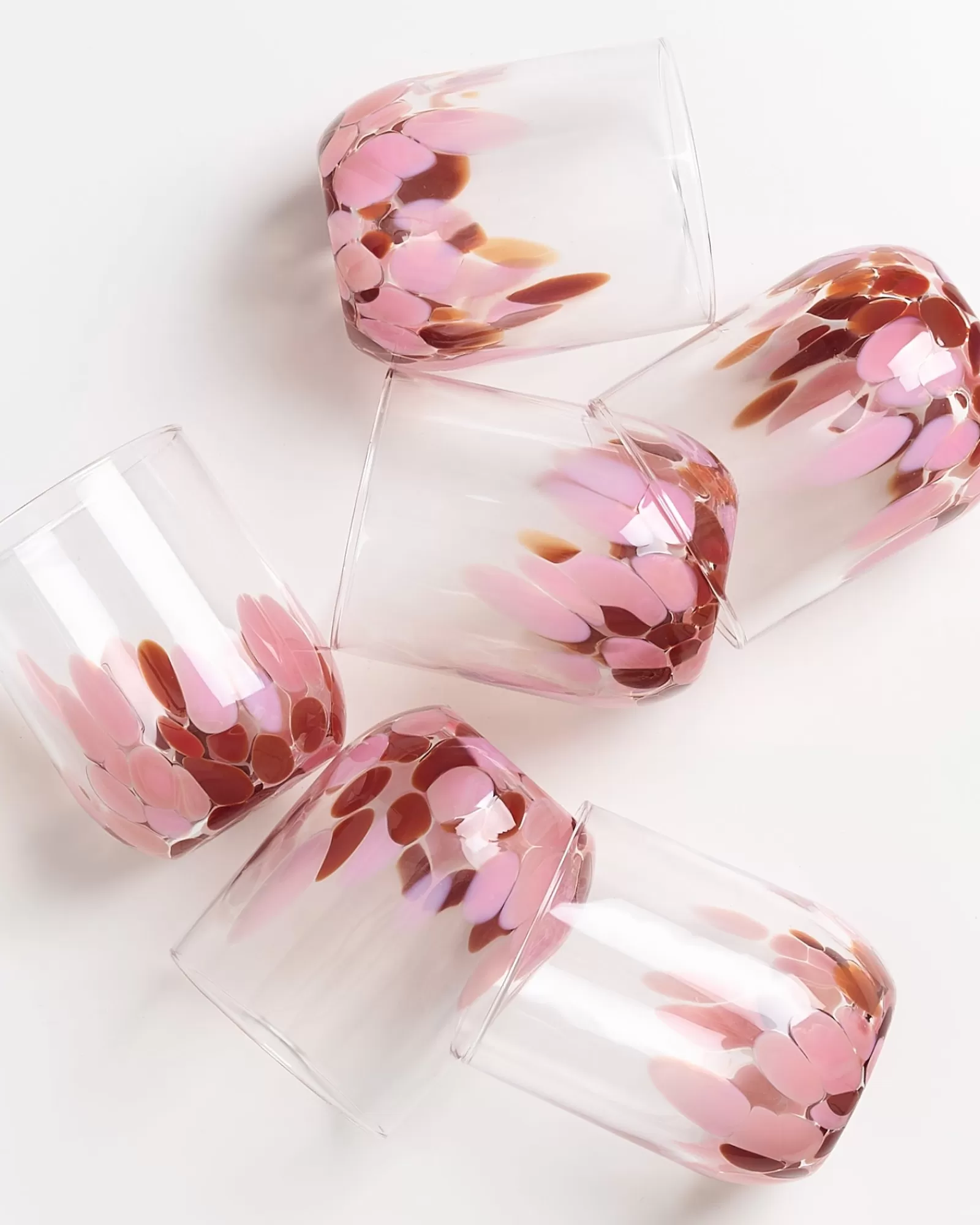Motel a Miio Alegria Set Of 6 Glass Large drops amber pink Discount