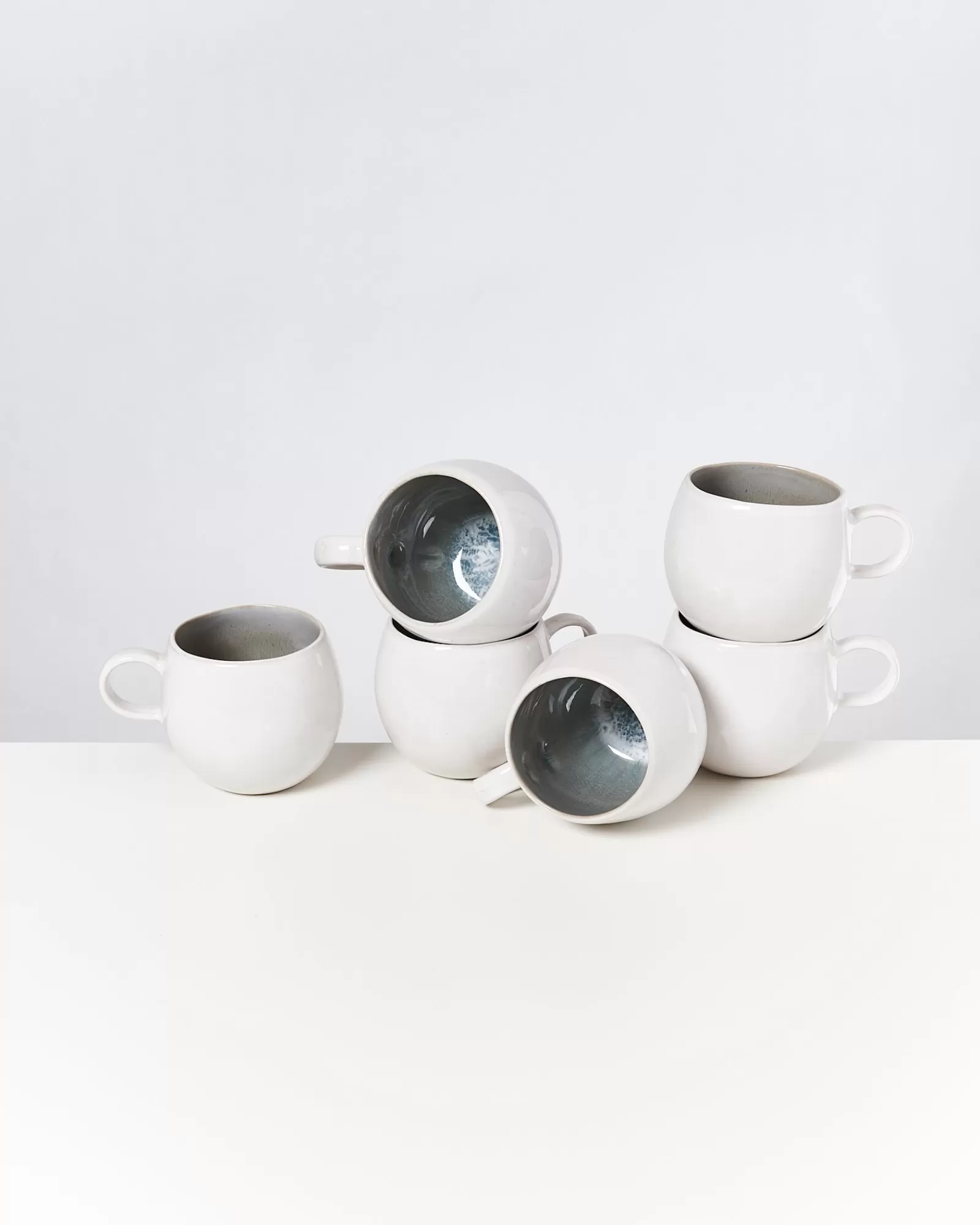 Motel a Miio Areia - Set Of 6 Mugs Big Grey Gray New