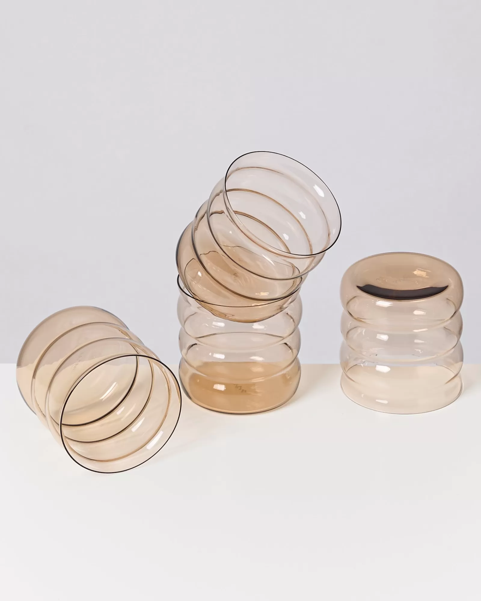 Motel a Miio Joia 4er Set Glas Bubble bronze New