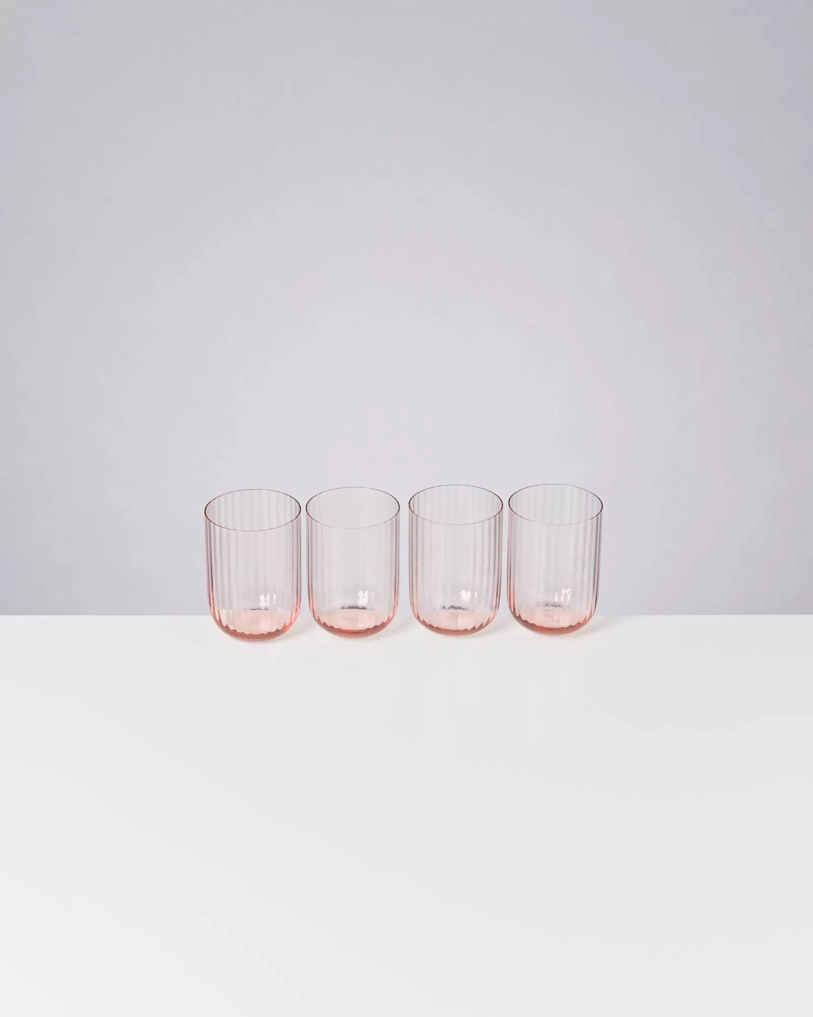 Motel a Miio Joia 4er Set Glas Riffled pink opal Fashion