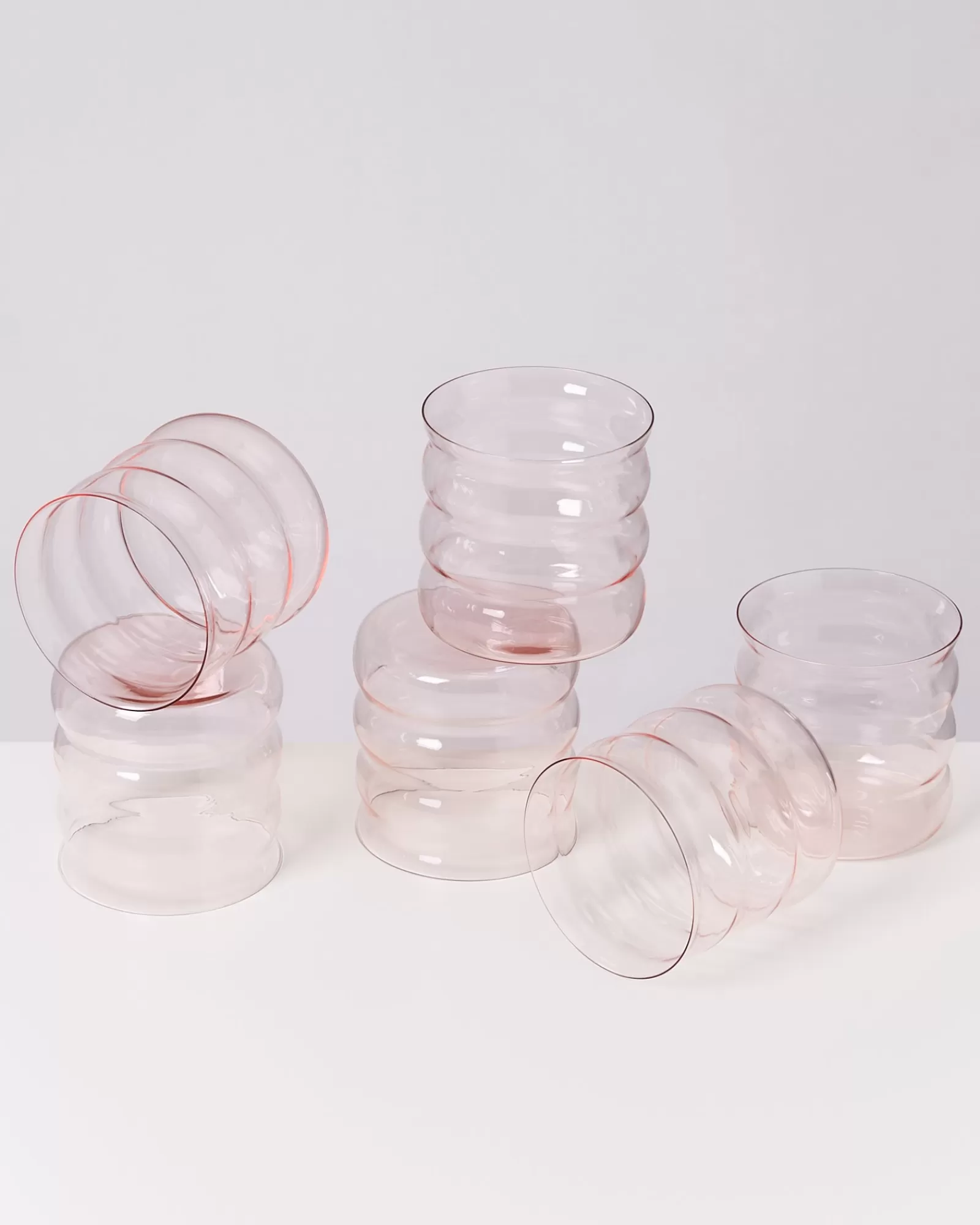Motel a Miio Joia 6er Set Glas Bubble pink opal Store