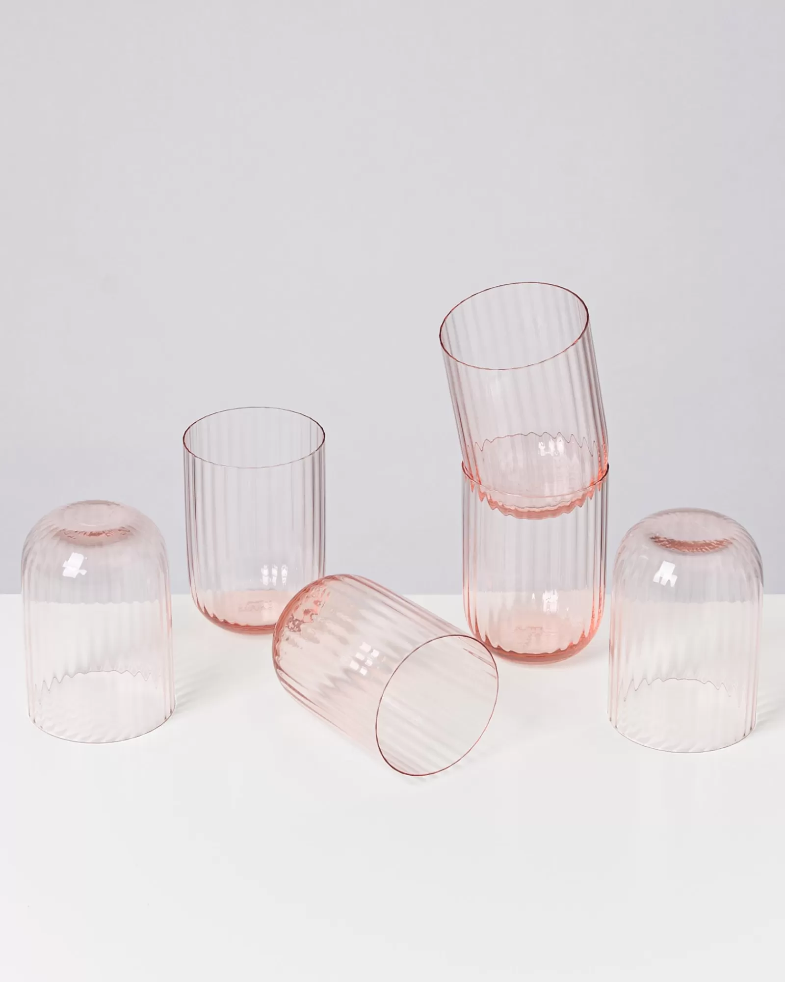 Motel a Miio Joia 6er Set Glas Riffled pink opal Shop