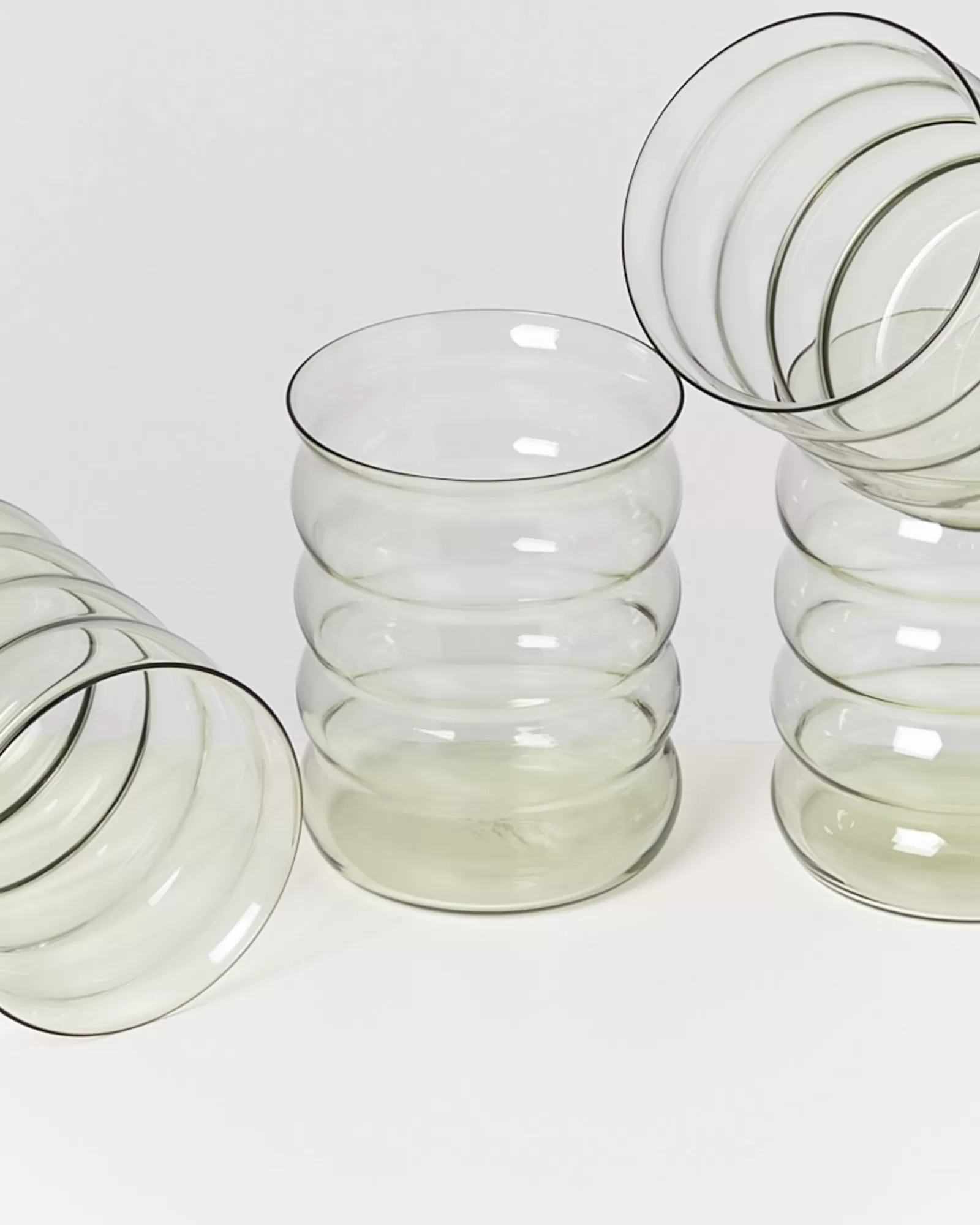 Motel a Miio Joia - Set Of 4 Glasses Large Bubble Emerald smaragd New
