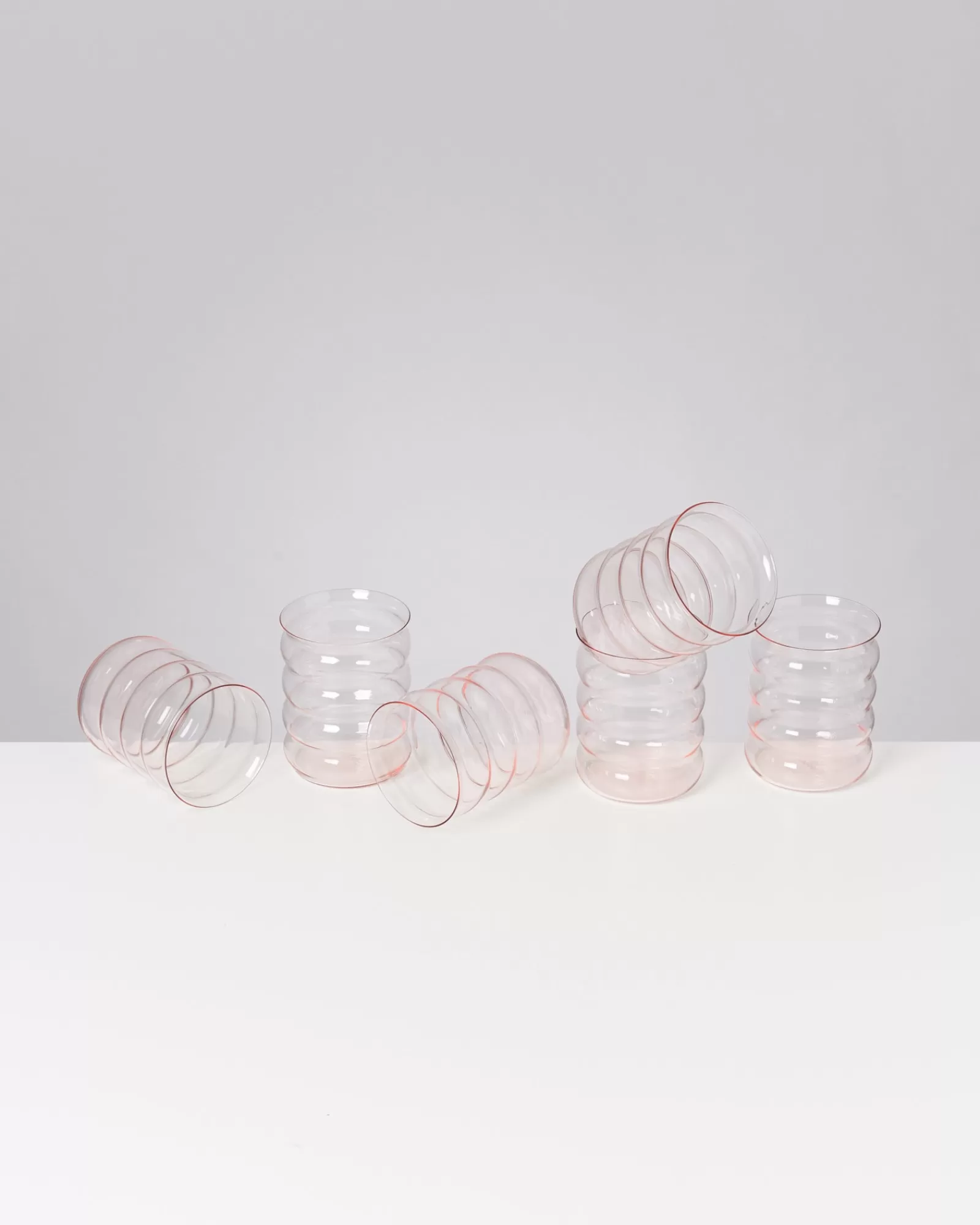 Motel a Miio Joia - Set Of 6 Glasses Large Bubble pink opal Cheap