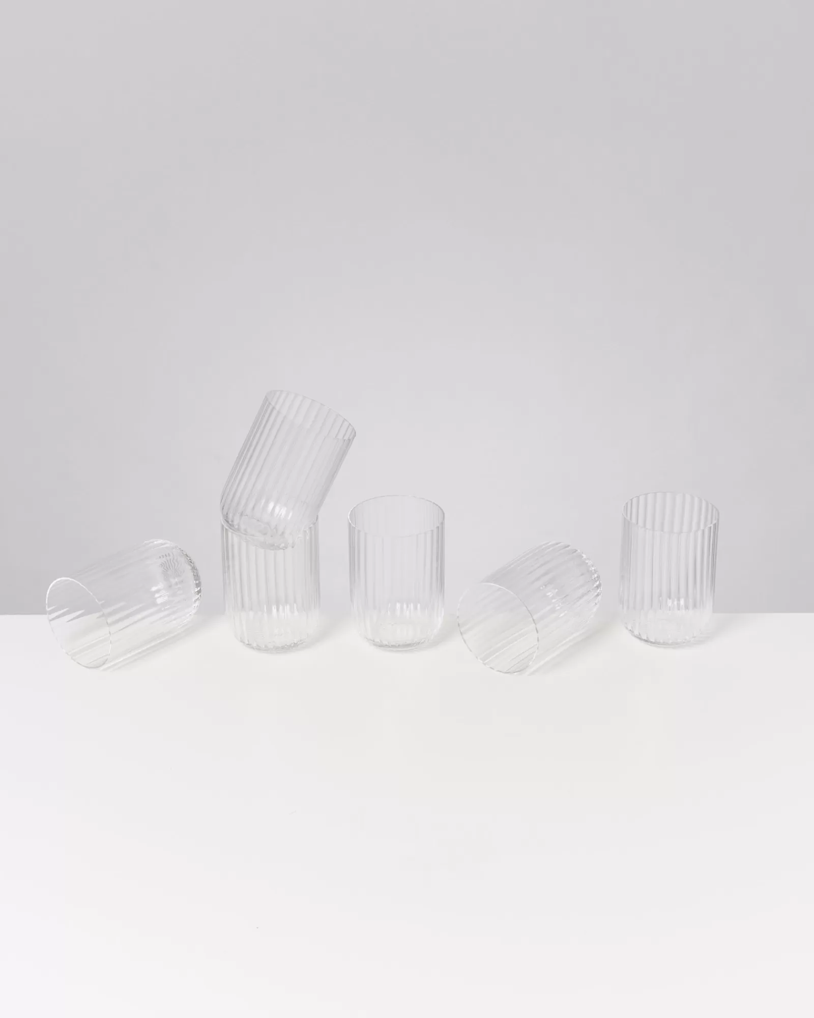 Motel a Miio Joia - Set Of 6 Glasses Riffled Classic transparent Sale