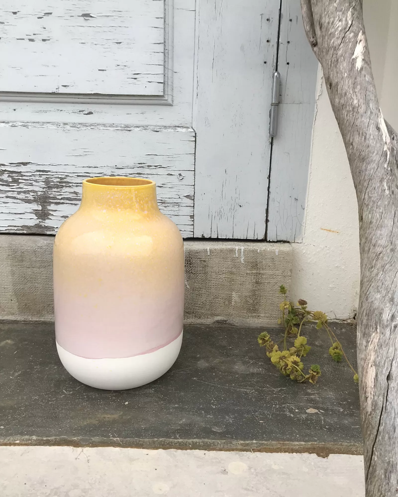 Motel a Miio Nuno Vase L - Yellow Rose Speckled yellow speckled with pink Cheap