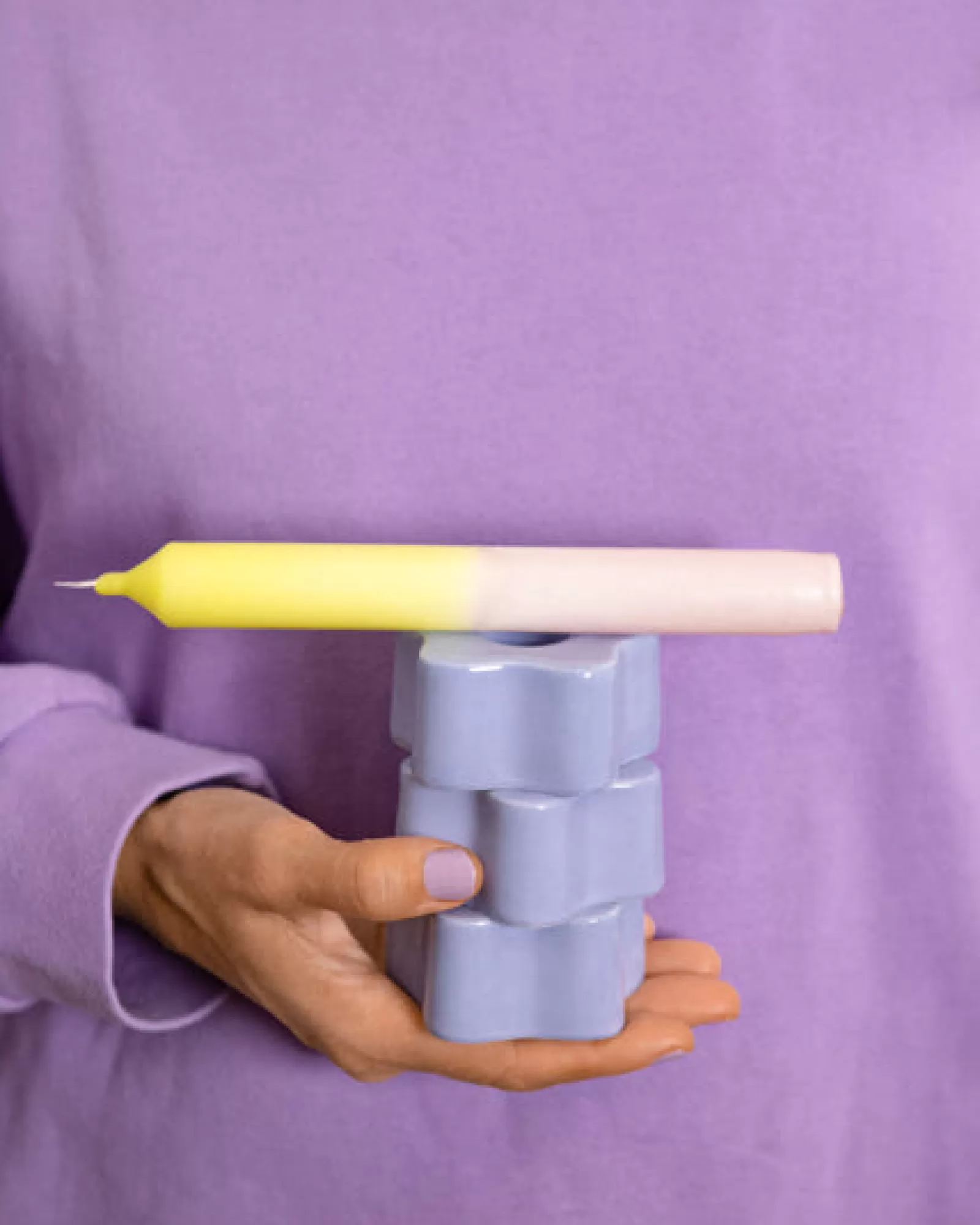 Motel a Miio Seia - Set Of 2 Stick Candles Dip Dye Pink Lime rosa lime New